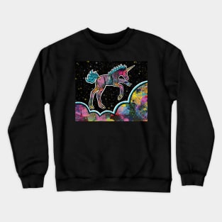 Galaxy Dancing Unicorn - Pink and Blue Crewneck Sweatshirt